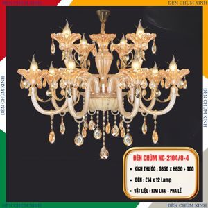 Đèn chùm  chao thủy tinh NC 2104/8+4