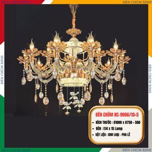 Đèn chùm chao thủy tinh NC 9006/10+5