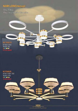 Đèn chùm  chao thủy tinh NC 9268/8