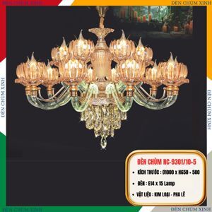 Đèn chùm chao thủy tinh NC 9301/10+5