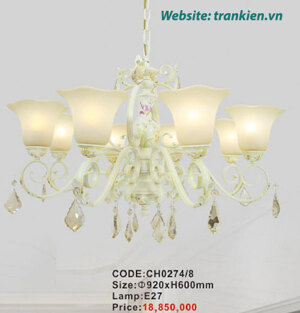 Đèn chùm  chao thủy tinh trang trí phòng khách , khách sạn CH0274/8