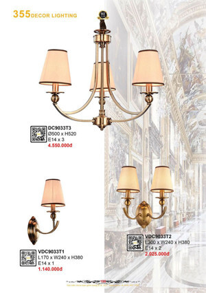 Đèn chùm chao vải  decor nhà hàng, khách sạn DC9033T3