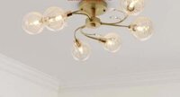 Đèn Chùm chong chóng 6 cầu thuỷ tinh cho trần nhà thấp THCN 275 Ø650xC150