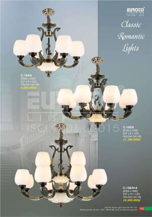 Đèn chùm cổ điển hợp kim  C-155/8