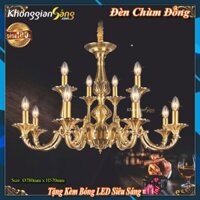 ĐÈN CHÙM ĐỒNG CAO CẤP TÂN CỔ ĐIỂN GẮN PHÒNG KHÁCH, BIỆT THỰ, NHÀ HÀNG, KHÁCH SẠN