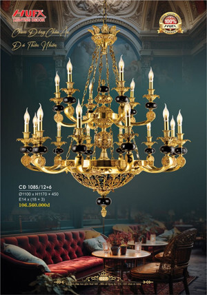 Đèn chùm đồng CD-1085/12+6