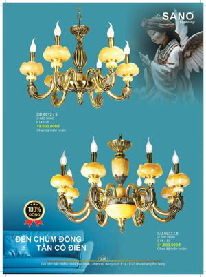 Đèn chùm đồng CĐ 6012/6