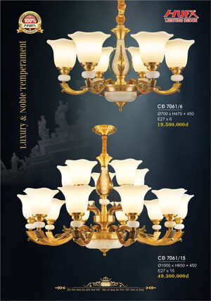 Đèn chùm đồng CĐ 7061/6