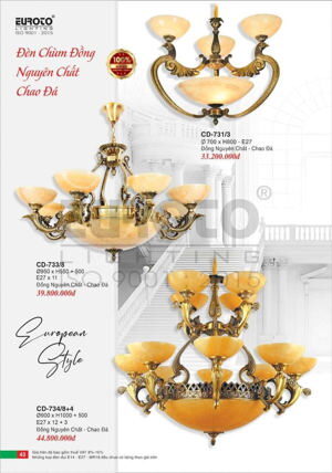 Đèn chùm đồng CD 734/8+4