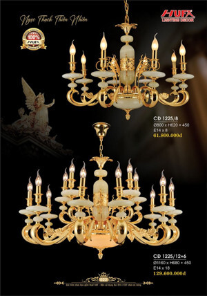Đèn chùm đồng CĐ1225/12+6