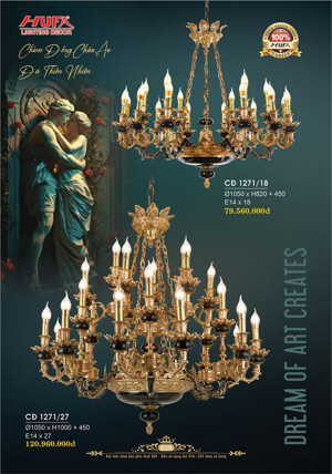 Đèn chùm đồng CĐ1271/18