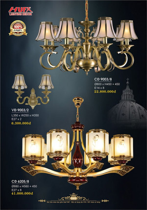 Đèn chùm đồng CĐ6205/8