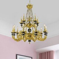 Đèn Chùm Đồng Cổ Điển Sảnh, Phòng Khách 15 Tay D1080mm HP-CD1086/10+5