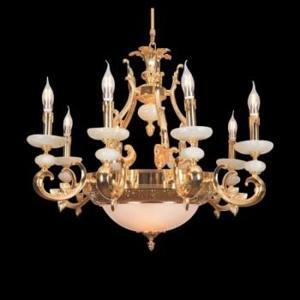 Đèn chùm đồng nến chao bạch ngọc Ø830mm EC22-CD107/8