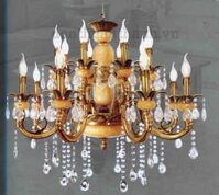 Đèn chùm đồng nến chén đá-SNCĐ7027/8+8