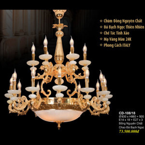 Đèn chùm đồng nguyên chất CD-108/18