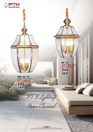 Đèn chùm đồng thả chao THD-01-21
