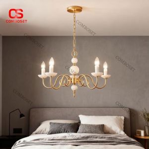 Đèn chùm tân cổ điển nến trắng