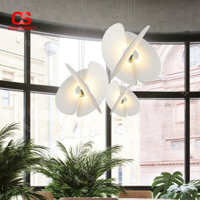 Đèn Chùm Lụa Dạng Quạt Xoè Nghệ Thuật Trang Trí Cầu Thang Nội Thất Nhà Ở