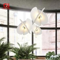 Đèn Chùm Lụa Dạng Quạt Xoè Nghệ Thuật Trang Trí Cầu Thang Nội Thất Nhà Ở