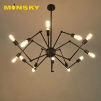 Đèn chùm MONSSKY sắt hình chân nhện cứng TH131 SPIDER 12 tay - kèm 12 bóng Edision cao cấp 4w