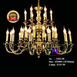 Đèn chùm nến đồng 2 tầng 1101/30