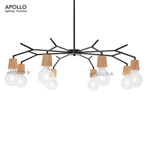 Đèn chùm nhánh cây vỏ gỗ DCNT 6826A