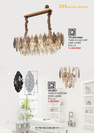 Đèn chùm pha lê cao cấp decor nhà hàng, khách sạn TPL8021N900