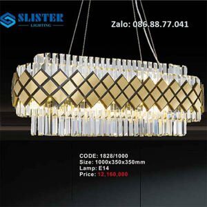 Đèn chùm pha lê cao cấp kiểu ngang 1828/1000