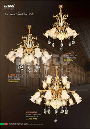 Đèn chùm pha lê nến C-7306/10+5