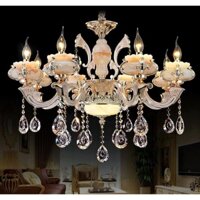 Đèn chùm phong cách tân cổ điển cao cấp loại 8 tay kèm bóng led; đèn chùm giá rẻ