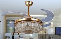 ĐÈN CHÙM QUẠT TRẦN MẠ VÀNG SANG TRỌNG CM141