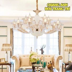 Đèn chùm tân cổ điển bạch ngọc
