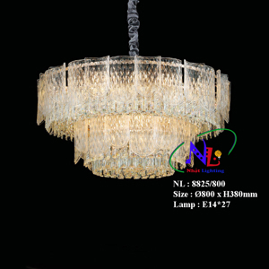 Đèn chùm thả pha lê thông tầng sang trọng 8025