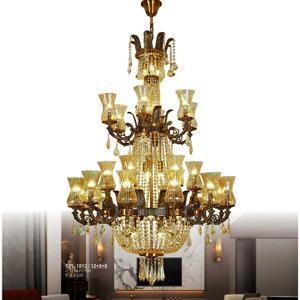 Đèn chùm thông tầng đồng cổ điển thiết kế sang trọng CPL 1013/12+6+6