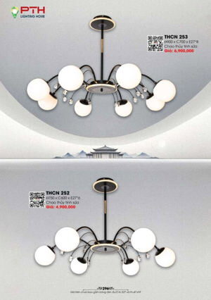 Đèn chùm thủy tinh hiện đại decor nhà hàng, khách sạn THCN-253