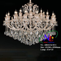 Đèn chùm trang trí bệnh viện - Đèn chùm nến cổ điển - Đèn chùm pha lê cao cấp 68031/16+8+1