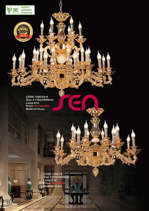Đèn chùm trang trí cao cấp giá nhập khẩu 1286/24+6