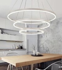 Đèn chùm viền trắng 3 vòng hắt sáng dưới TH 822