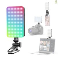 Đèn chụp ảnh Pocket RGB Fill Light LED Video Light 2500K-9000K Có thể điều chỉnh độ sáng 10 cảnh Hiệu ứng ánh sáng Đèn hội nghị Video cho máy tính bảng Điện thoại di động D Came-211