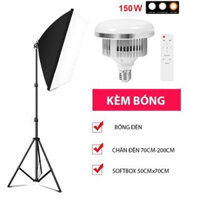 Đèn chụp ảnh, quay phim, Livestream kèm chân tripod cao 2m1 softbox 50x70cm