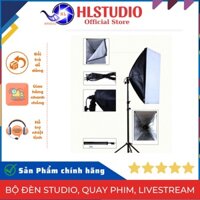 Đèn Chụp Ảnh Sản Phẩm, Bộ Đèn Studio, quay phim, Livestream chuyên nghiệp, chân đèn cao 2m kèm Softbox 50x70cm HL Studio
