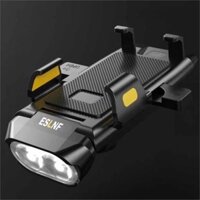 Đèn có còi kiêm giá kẹp điện thoại trên ghi đông xe đạp 4 trong 1