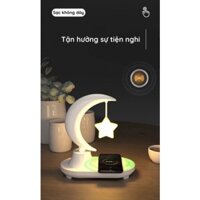 [Đèn có loa Bluetooth] Đèn Ngủ Decor Ngôi Sao Bay,Chim bay 3D, 3 Trong 1, kiêm Loa + Đế Sạc Không Dây và 8 chế độ đèn