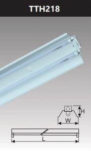 Đèn công nghiệp sơn tĩnh điện T5 2x18w TTH218