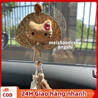 Đen Da kitty Mặt Dây Chuyền Hello kitty Quạt Nhỏ Móc Treo Xe Ô Tô Gương Chiếu Hậu Mặt Dây Chuyền Cô Gái Túi Trái Tim Mặt Dây Chuyền