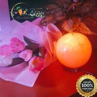 Đèn đá muối hình cầu - vượng phong thủy, thu hút tài lộc - đèn xông tinh dầu - Loại đẹp