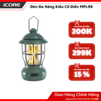 Đèn Đa Năng Kiểu Cổ Điển iCore MPL99 - Đèn cắm trại - Đèn Camping dã ngoại, pin sạc USB, dung lượng 1200mAh