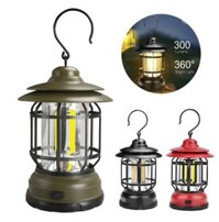 Đèn dã ngoại cắm trại Vintage dùng Pin AAA (Đèn bão)