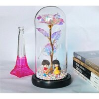 Đèn dẫn thủy tinh hoa hồng phát sáng